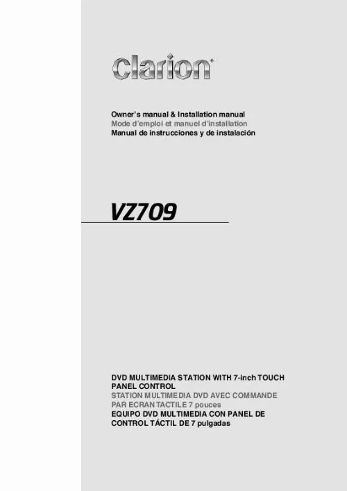 Mode d'emploi CLARION VZ709