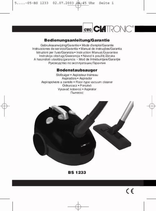 Mode d'emploi CLATRONIC BS 1233