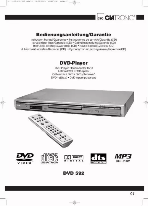 Mode d'emploi CLATRONIC DVD 592