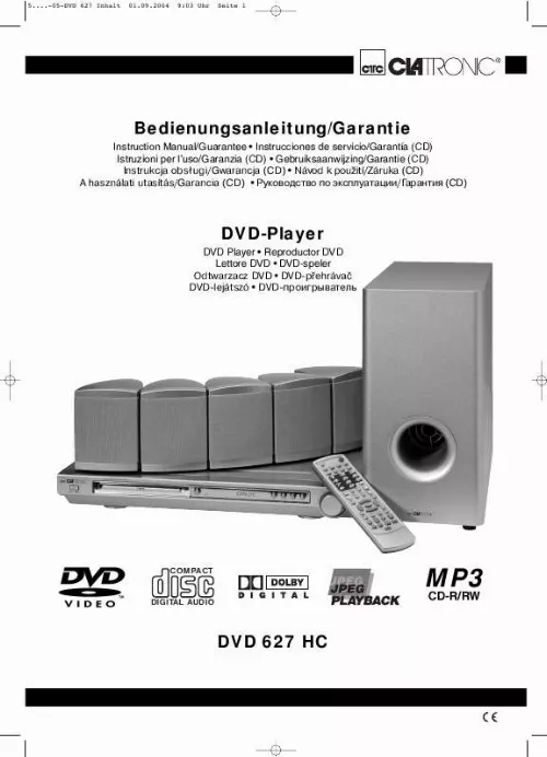 Mode d'emploi CLATRONIC DVD 627 HC