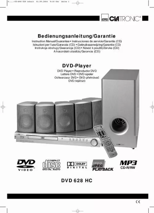 Mode d'emploi CLATRONIC DVD 628 HC