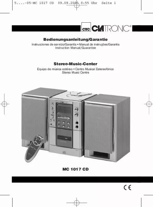 Mode d'emploi CLATRONIC MC 1017 CD