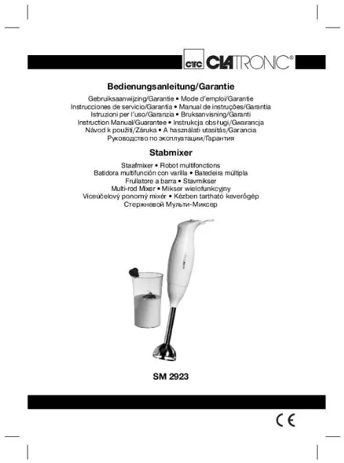 Mode d'emploi CLATRONIC SM 2923