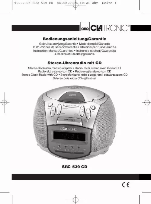 Mode d'emploi CLATRONIC SRC 539 CD