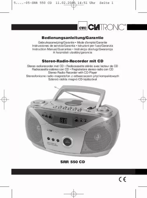 Mode d'emploi CLATRONIC SRR 550 CD