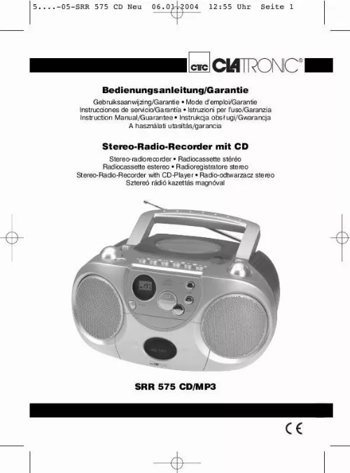 Mode d'emploi CLATRONIC SRR 575 CD