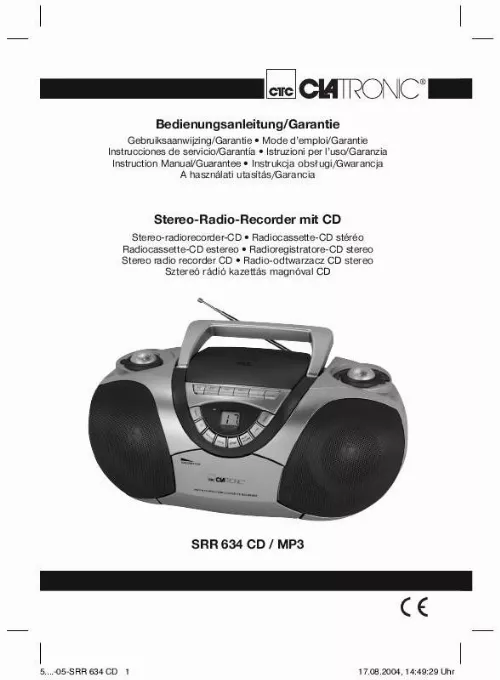 Mode d'emploi CLATRONIC SRR 634 CD