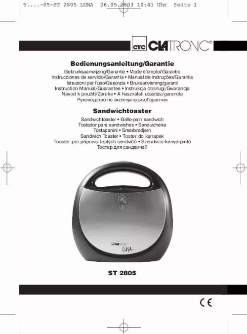 Mode d'emploi CLATRONIC ST 2805