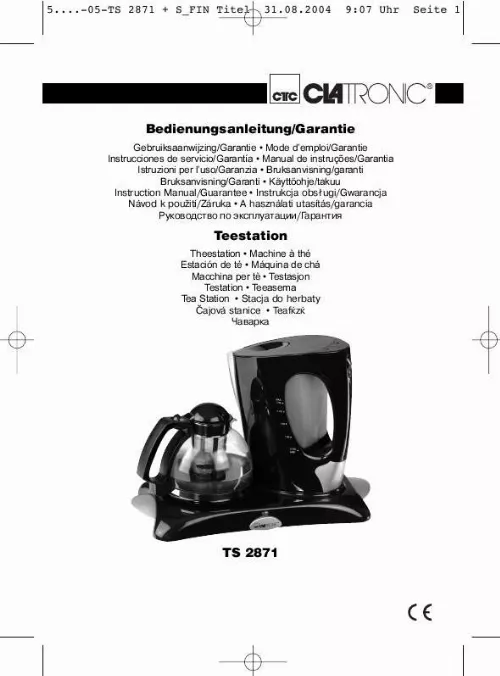 Mode d'emploi CLATRONIC TS 2871