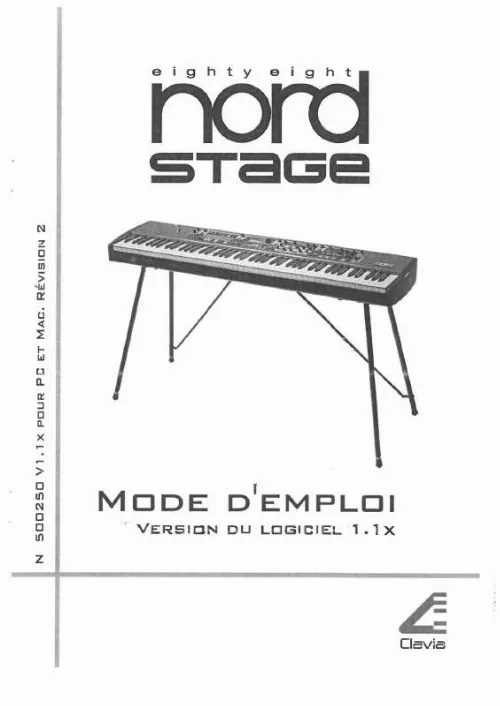 Mode d'emploi CLAVIA NORD STAGE EX