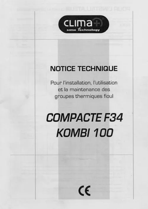 Mode d'emploi CLIMA+ COMPACTE F34 KOMBI 100