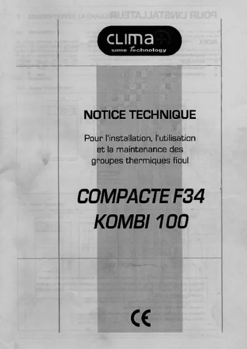 Mode d'emploi CLIMA COMPACTE F34 KOMBI 100