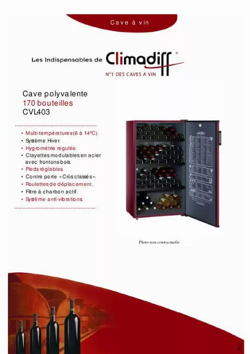 Mode d'emploi CLIMADIFF CVL403