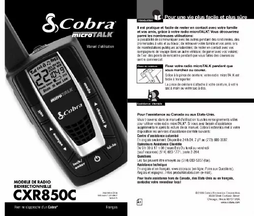 Mode d'emploi COBRA CXR850C