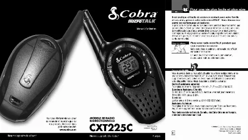 Mode d'emploi COBRA CXT225C