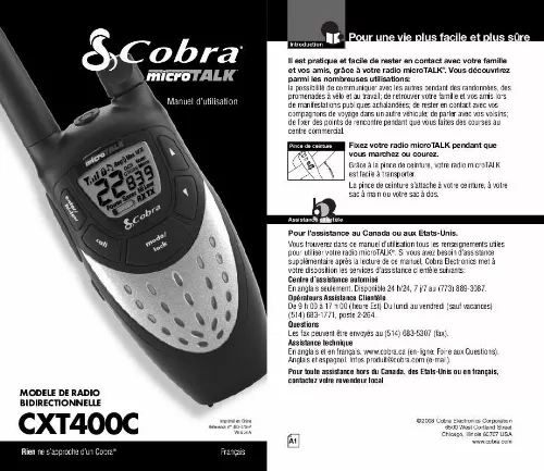 Mode d'emploi COBRA CXT400C