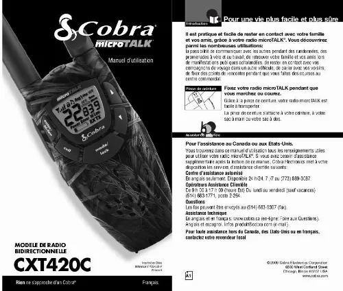 Mode d'emploi COBRA CXT420C
