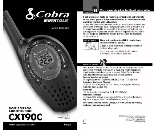 Mode d'emploi COBRA CXT90C