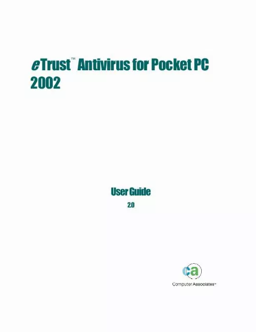 Mode d'emploi COMPUTER ASSOCIATES ETRUST ANTIVIRUS 2002 POUR POCKET PC