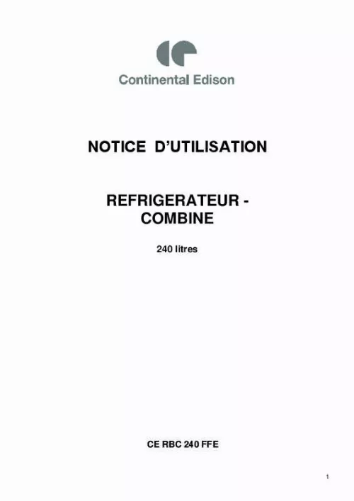 Mode d'emploi CONTINENTAL EDISON CEF2D300S