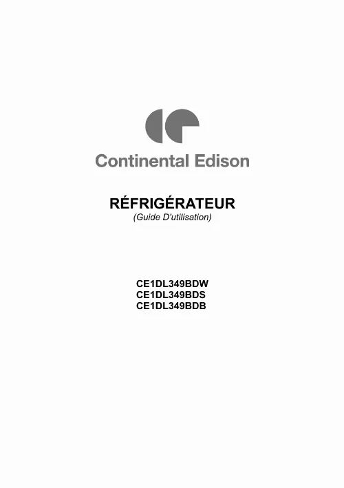 Mode d'emploi CONTINENTAL EDISON CEH6052FULLB