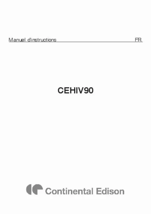 Mode d'emploi CONTINENTAL EDISON CEHIV90