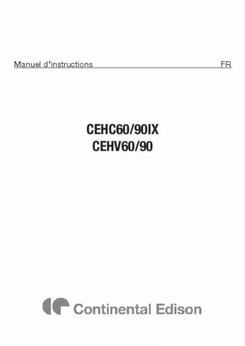Mode d'emploi CONTINENTAL EDISON CEHV60-90