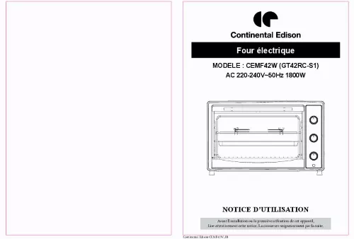Mode d'emploi CONTINENTAL EDISON CEMF42W