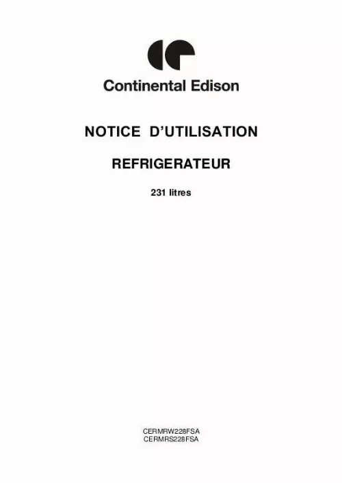 Mode d'emploi CONTINENTAL EDISON CERMRW228FSA