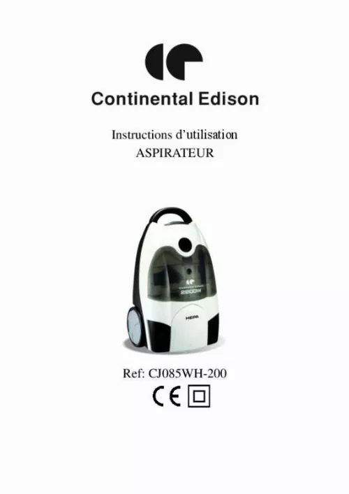 Mode d'emploi CONTINENTAL EDISON CJ085WH-200