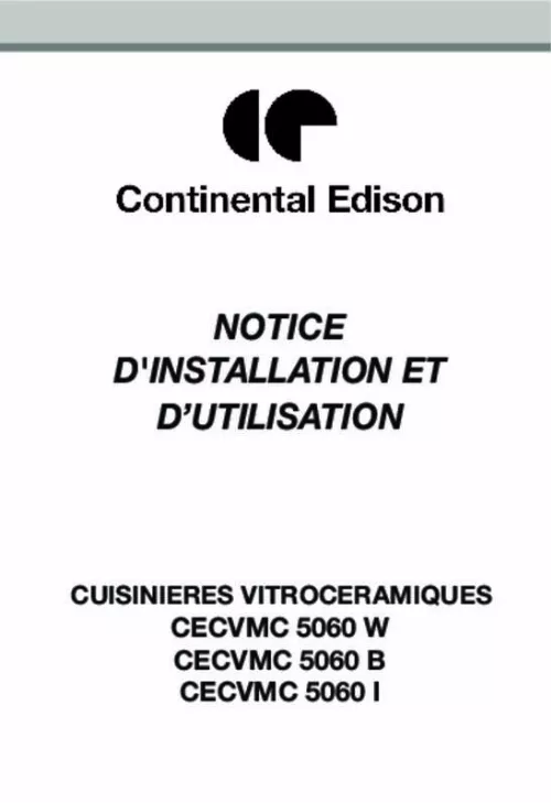 Mode d'emploi CONTINENTAL EDISON CVMC5060