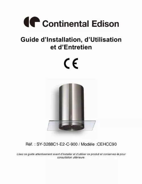 Mode d'emploi CONTINENTAL EDISON SY-3288C1-E2-C-900