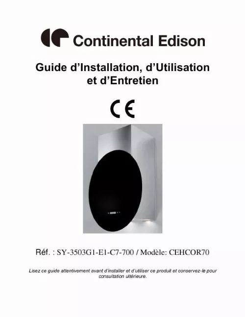Mode d'emploi CONTINENTAL EDISON SY-3503G1-E1-C7-700