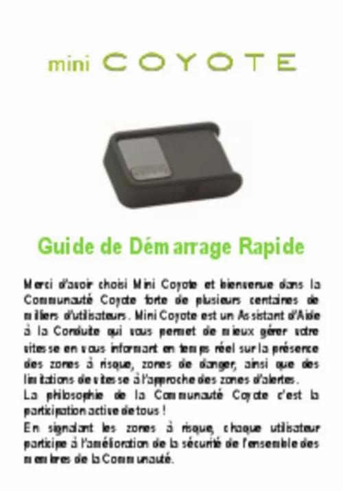 Mode d'emploi COYOTE MINI