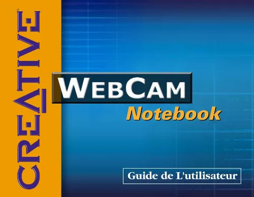 Mode d'emploi CREATIVE WEBCAM NOTEBOOK