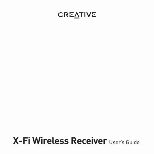 Mode d'emploi CREATIVE X-FI WIRELESS RECEIVER