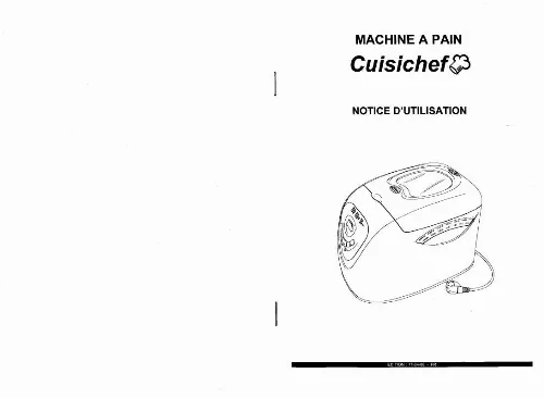 Mode d'emploi CUISICHEF MACHINE A PAIN BM 838
