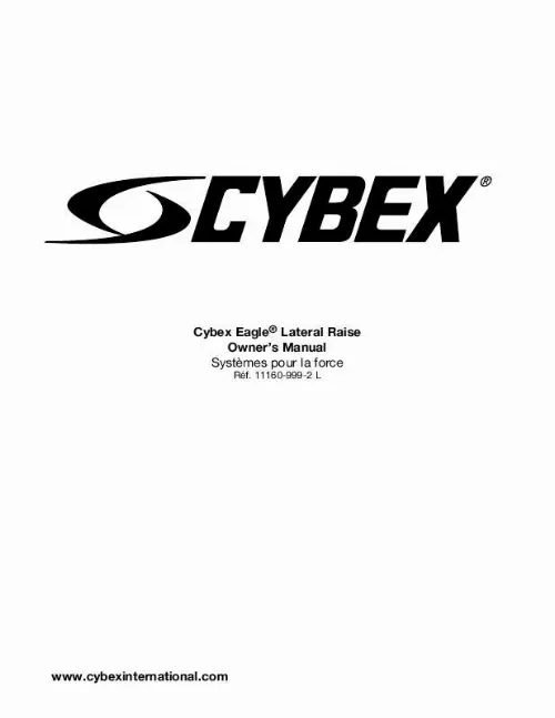 Mode d'emploi CYBEX INTERNATIONAL 11160_LAT RAISE