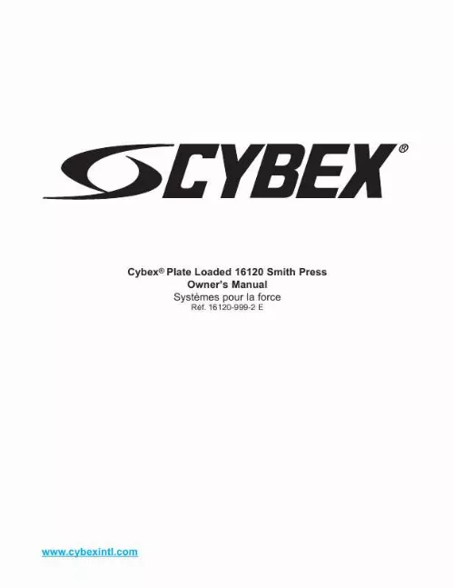 Mode d'emploi CYBEX INTERNATIONAL 16120 SMITH PRESS