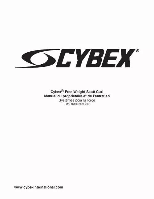 Mode d'emploi CYBEX INTERNATIONAL 16130 SCOTT CURL