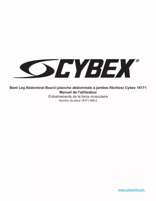 Mode d'emploi CYBEX INTERNATIONAL 16171 BENT LEG ABDOMINAL BOARD