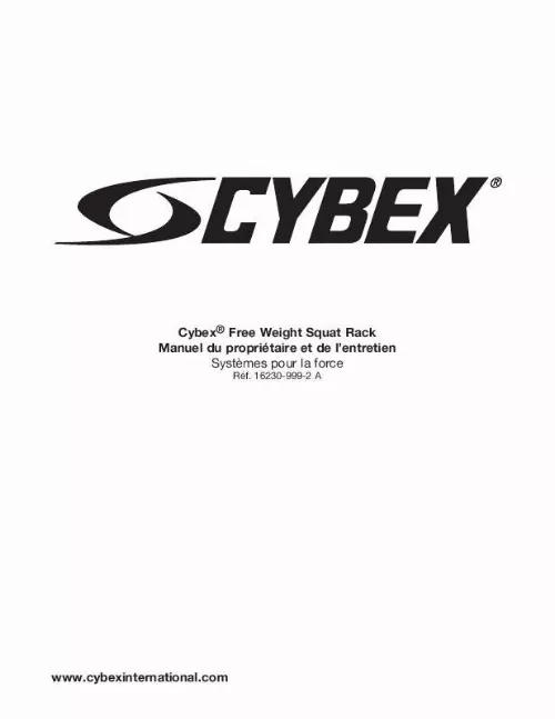 Mode d'emploi CYBEX INTERNATIONAL 16230 SQUAT RACK