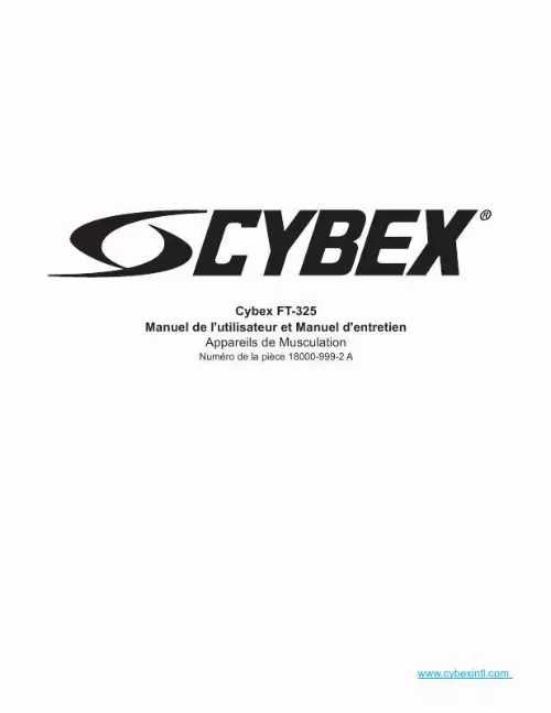 Mode d'emploi CYBEX INTERNATIONAL FT 325
