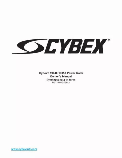 Mode d'emploi CYBEX INTERNATIONAL 19040_19050 POWERRACK