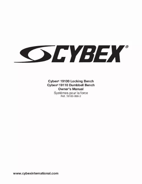 Mode d'emploi CYBEX INTERNATIONAL 19100_19110_BENCHES