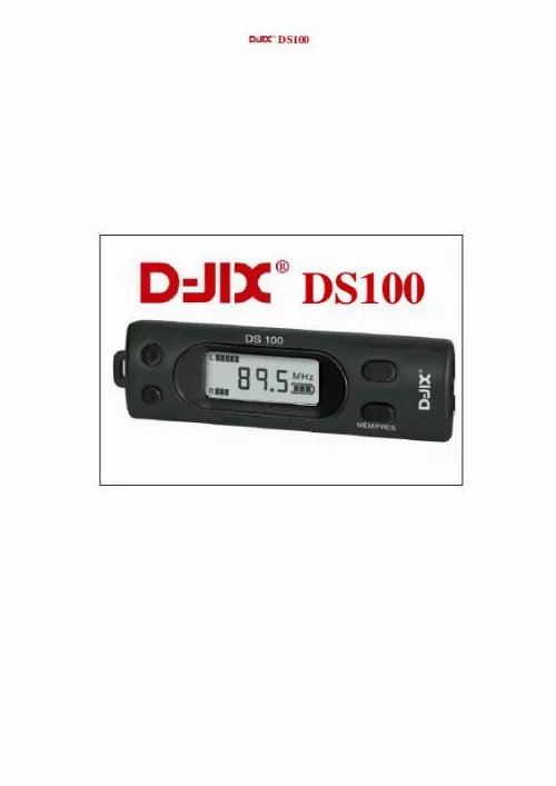 Mode d'emploi D-JIX D-SOUND 100