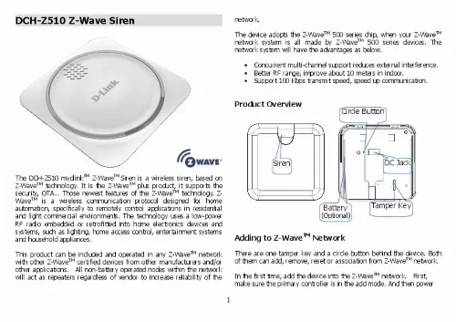 Mode d'emploi D-LINK DCH-Z510