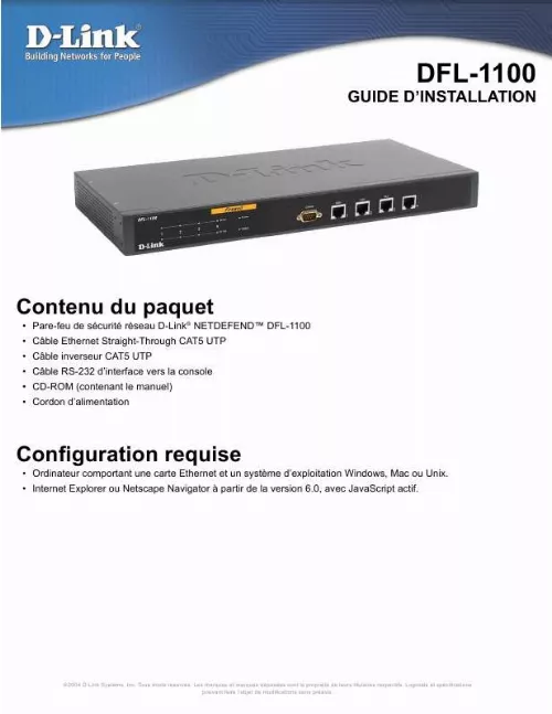 Mode d'emploi D-LINK DFL-1100