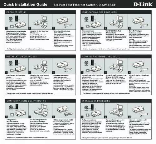 Mode d'emploi D-LINK GO-SW-8G