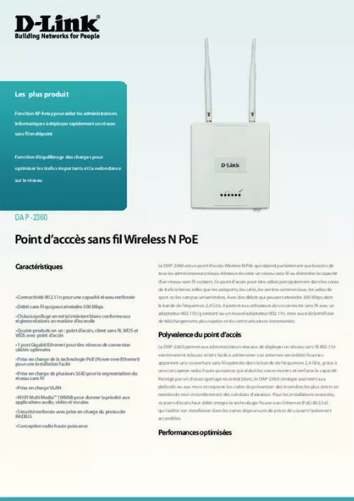 Mode d'emploi D-LINK WAP54G